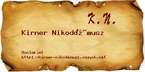 Kirner Nikodémusz névjegykártya